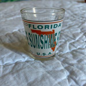 Florida FL Sunshine State Shot Glass License Plate Mixed Drinks Bar Bartender